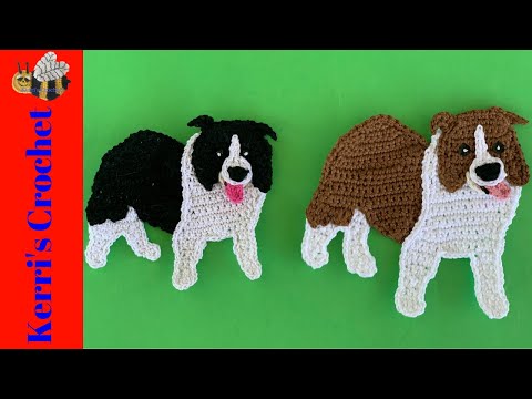 Видео: Учебник по вязанию бордер-колли крючком - Учебник по вязанию аппликаций крючком