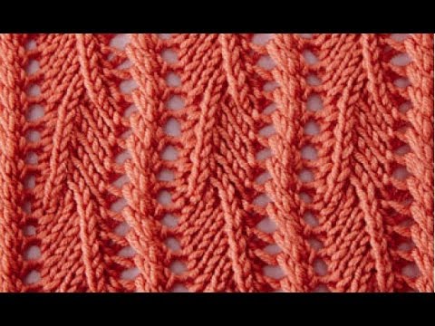 Видео: Ажурный узор "Волны из кос". Вяжем спицами. Видео урок.