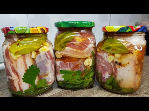 Видео: "ПЯТИМИНУТКА" ИДЕАЛЬНАЯ ЗАКУСКА! САЛО В РАССОЛЕ СО ВКУСОМ ШАШЛЫКА!