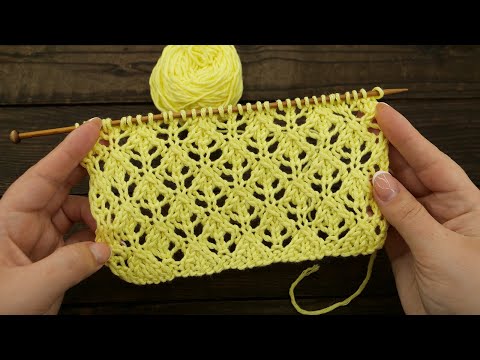 Видео: Ажурный узор «Лист липы» спицами 🍃 «Linden Leaf» knitting pattern