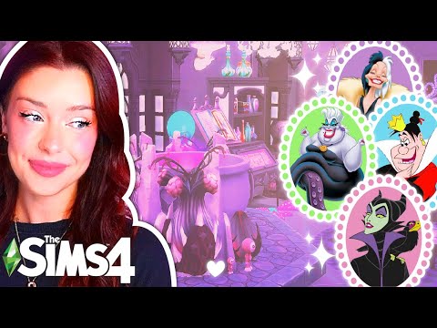 Видео: Меблировка домов для злодейских див Disney в The Sims 4