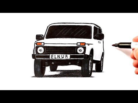 Видео: Как нарисовать машину Ниву | Ehedov Elnur