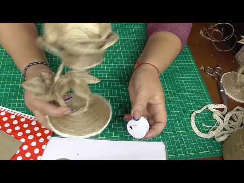 Видео: Роза подсвечник из джута