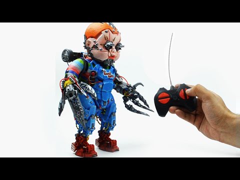 Видео: Самодельный аниматроник Чаки в стиле Киберпанк с пультом управления #1