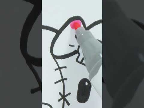 Видео: Как нарисовать Hello Kitty Хеллоуин мишку #shorts  #drawing