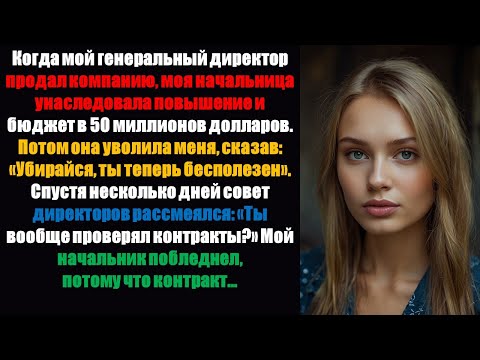 Видео: Моя начальница получила 50 миллионов долларов и уволила меня — через 3 дня она умоляла меня о...