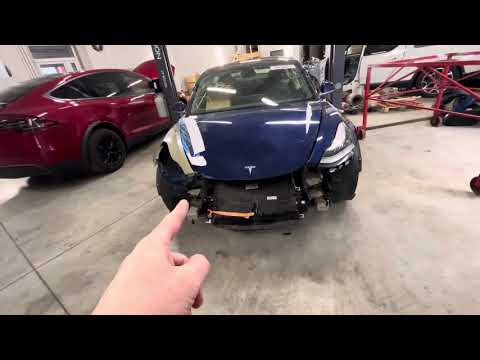 Видео: Tesla repair. Ремонт Tesla model 3. #automobile #tesla #car #kreps