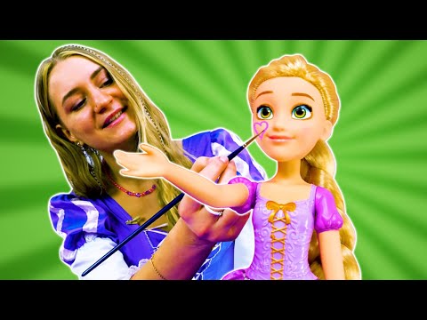 Видео: Рисую с Рапунцель: пончик, бабочка и сердечки! Идеи для рисования в видео для девочек про куклы