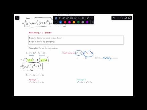 Видео: Факторизация 4 терминов || 1.5.2 Введение в исчисление
