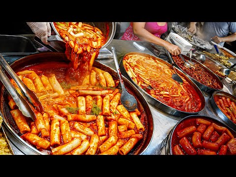 Видео: Корейские ттокпокки! Клиенты выстраиваются в очередь с самого утра. - Корейская уличная еда