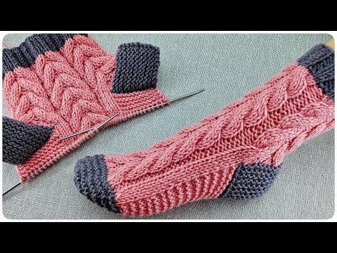 Видео: 👌 ШЕДЕВР!!!💥ЛЮБОЙ СМОЖЕТ СВЯЗАТЬ!!!💥Вязаные носочки на двух спицах👌
