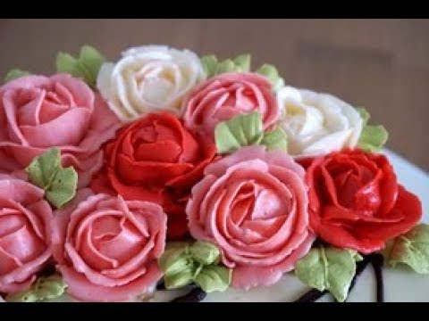 Видео: Как сделать Розы из масляного крема.🌹🌹🌹Рецепт. MK. American Buttercream