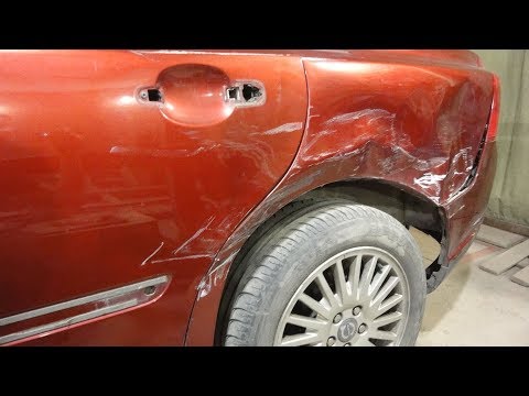Видео: Рихтовка заднего крыла.Volvo S40. Кузовной ремонт