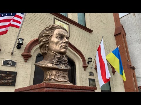 Видео: Адкрыцьцё помнікаў Каліноўскаму і Касьцюшку ў Нью-Ёрку. (Частка 2, фрагмэнты)