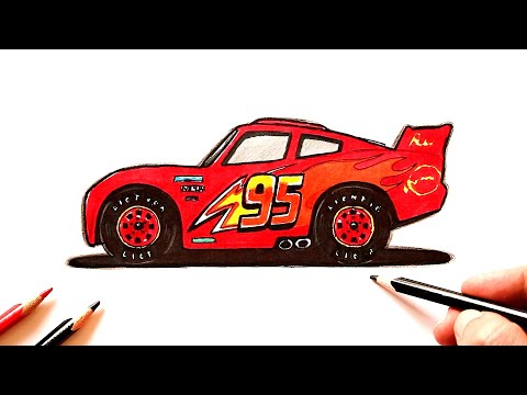 Видео: Как нарисовать Молнию Маккуин | Уроки рисования | Lightning McQueen