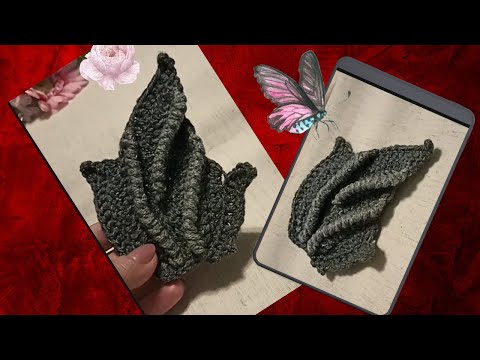 Видео: Объёмный лист вязаный крючком МК ирландское кружево  crochetLeaf