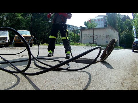 Видео: Запушена канализация на блок  Отпушване и Видеодиагностика - София ж.к. Бъкстон