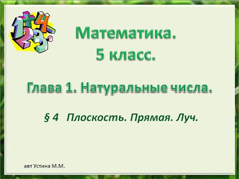 Видео: математика 5 класс  Глава1  Плоскость  Прямая  Луч