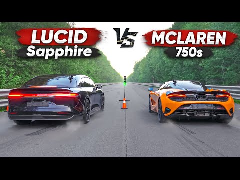 Видео: 1234 л.с. Lucid Air SAPPHIRE vs 900 л.с. McLaren 750S. Избиение младенца?