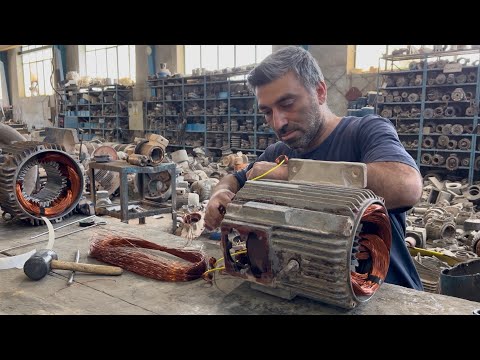Видео: все об электродвигателях || Полная обмотка электродвигателя ВЭМ 7,5 кВт 3000 об/мин