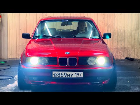 Видео: BMW 5 e34 тюнинг фар линзы ближнего света Bi LED lens light