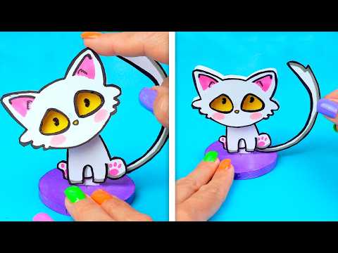 Видео: Милый Котик из бумаги