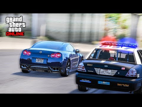 Видео: ПОЛИЦЕЙСКАЯ ПОГОНЯ ЗА NISSAN GTR R35 В GTA ONLINE! ПОЛИЦЕЙСКИЕ ДОГОНЯЛКИ В ГТА 5