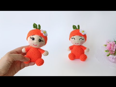Видео: Супер мило 🍊 Как вязать Ароматного МАНДАРИНОВОГО гнома крючком🍊