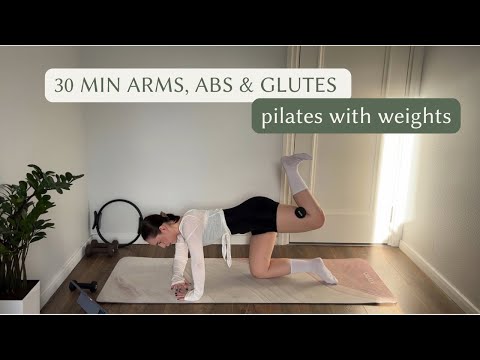 Видео: 30 min Full Body: ABS, ARMS & BOOTY with weights|30 минут для упругих ягодиц, сильного пресса и рук