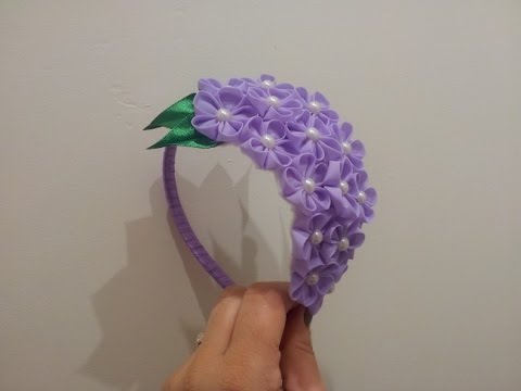 Видео: DIY Ободок канзаши сирень Marine Guloyan