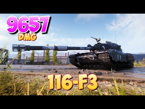 Видео: 116-F3 - 4 Фрагов 9.6K Урона • Почти 10к! • Мир Танков