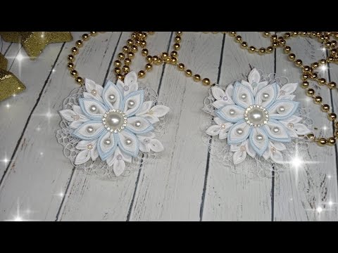 Видео: ❄️самые популярные зимой!❄️бантики-снежинки! #nbeads