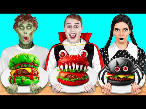 Видео: Кулинарный Челлендж: Уэнсдей vs Вампир vs Зомби | Смешные Моменты от Fun Teen