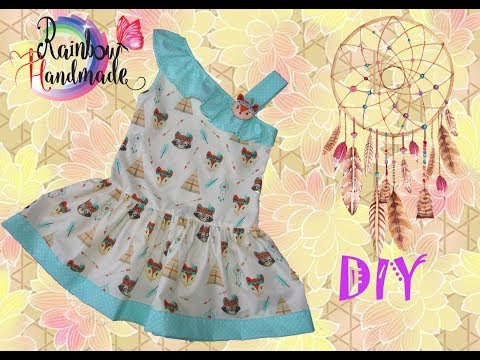 Видео: DIY: Платье для  девочки на одно плечо  / One-shoulder dress  for girl
