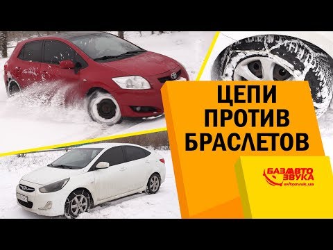 Видео: Цепи противоскольжения vs Браслеты на колеса. Что более эффективно и удобнее?