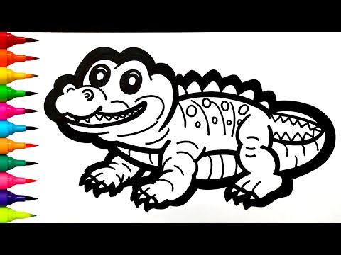 Видео: Рисунок крокодила | Как нарисовать крокодила легко и поэтапно | Рисуем крокодила, рисунки животны...