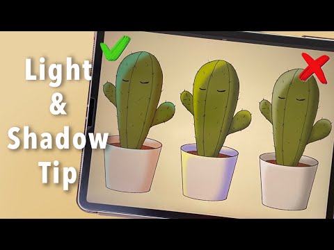 Видео: Совет по цвету света и тени для рисования | Учебник по цифровой иллюстрации