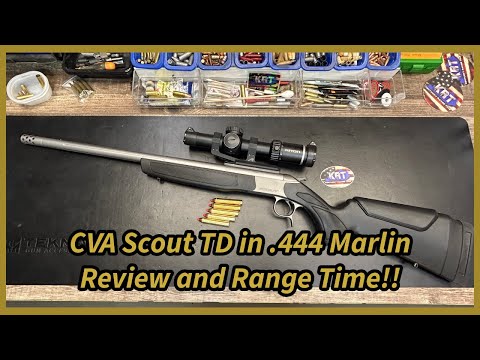Видео: CVA Scout TD, .444 Marlin, обзор и время стрельбы, патроны Hornady 265gr FTX