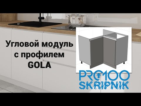 Видео: Угловой модуль с профилем GOLA в ПРО100