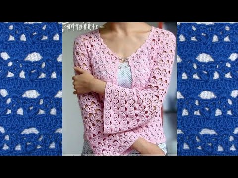 Видео: Болеро крючком с обвязкой края. Вязание красивого узора
