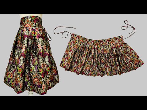 Видео: Без молнии, без резинки ✅ Шитье очень простой плиссированной юбки-обертки