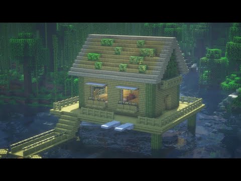 Видео: Домик из бамбука на воде в майнкрафте