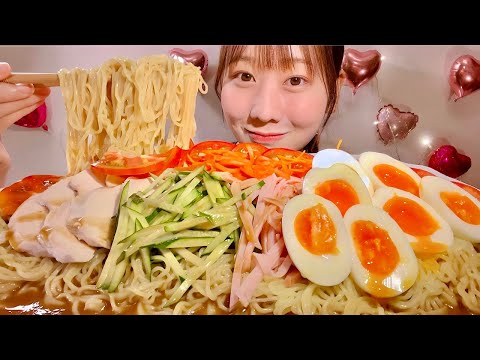 Видео: ASMR охлажденная китайская лапша【русские субтитры】【Mukbang/ Eating Sounds】