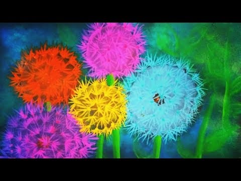 Видео: Одуванчик Живопись НАЧИНАЕТ ЛЕГКИЕ техники для идеи Акриловой живописи // # 38