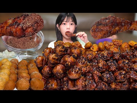 Видео: Сколько цыплят ты съел?🍗Chicken and cheese ball eating show ASMR MUKBANG