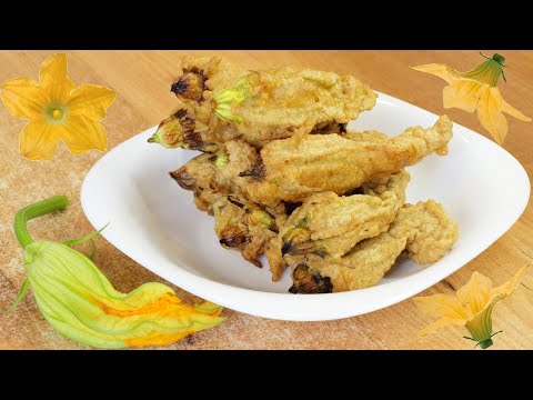 Видео: Цветки кабачков в кляре - вкусная экзотика