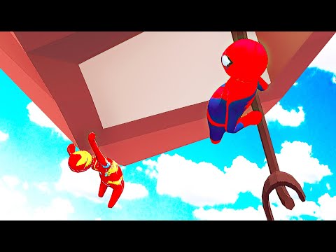 Видео: ДЕРЖИСЬ ВСЕМИ ЛАПКАМИ HUMAN FALL FLAT пластилиновые герои Володя Человек Паук и Железный Человек