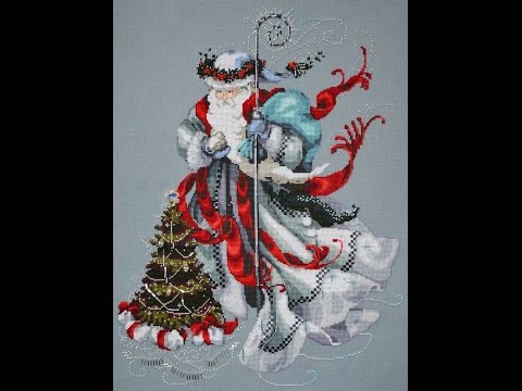 Видео: 37 - Готовая вышивка Winter White Santa by Mirabilia