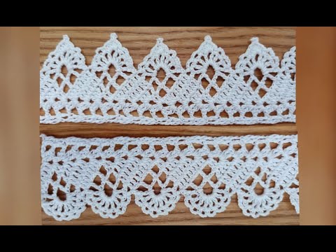 Видео: Кайма №3 крючком Crochet border Вязание каймы Crochet lace Ленточное кружево.