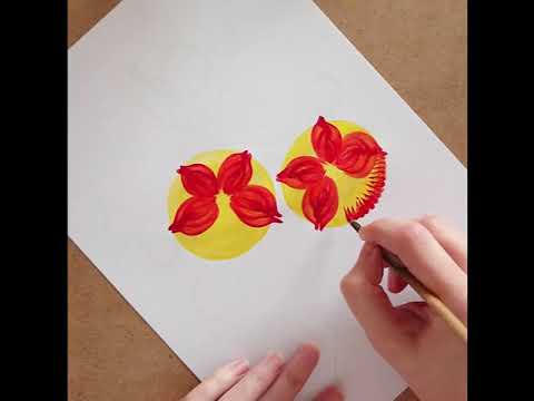 Видео: Мастер класс по петриковской росписи. Букет. Drawing lessons. Folk hand-painted